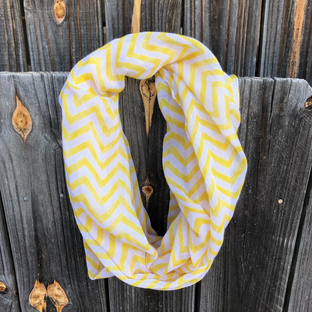 Chevron Yellow Infinity Scarf - Picture 2 of 4